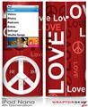 iPod Nano 4G Skin Love and Peace Red