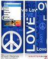 iPod Nano 4G Skin Love and Peace Blue