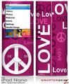 iPod Nano 4G Skin Love and Peace Hot Pink