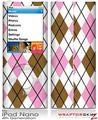 iPod Nano 4G Skin Argyle Pink and Brown