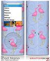 iPod Nano 4G Skin Flamingos on Blue
