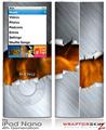 iPod Nano 4G Skin Ripped Metal Fire