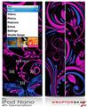 iPod Nano 4G Skin Twisted Garden Hot Pink and Blue