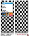 iPod Nano 4G Skin Checkered Canvas Black and White