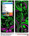 iPod Nano 4G Skin Twisted Garden Green and Hot Pink