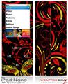 iPod Nano 4G Skin Twisted Garden Red and Yellow