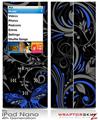 iPod Nano 4G Skin Twisted Garden Gray and Blue