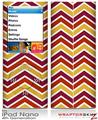 iPod Nano 4G Skin Zig Zag Yellow Burgundy Orange