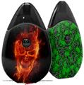 Skin Decal Wrap 2 Pack compatible with Suorin Drop Flaming Fire Skull Orange VAPE NOT INCLUDED