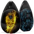 Skin Decal Wrap 2 Pack compatible with Suorin Drop Flaming Fire Skull Yellow VAPE NOT INCLUDED