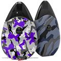 Skin Decal Wrap 2 Pack compatible with Suorin Drop Sexy Girl Silhouette Camo Purple VAPE NOT INCLUDED