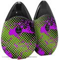 Skin Decal Wrap 2 Pack compatible with Suorin Drop Halftone Splatter Hot Pink Green VAPE NOT INCLUDED