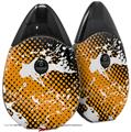 Skin Decal Wrap 2 Pack compatible with Suorin Drop Halftone Splatter White Orange VAPE NOT INCLUDED