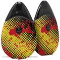 Skin Decal Wrap 2 Pack compatible with Suorin Drop Halftone Splatter Yellow Red VAPE NOT INCLUDED
