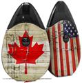 Skin Decal Wrap 2 Pack compatible with Suorin Drop Painted Faded and Cracked Canadian Canada Flag VAPE NOT INCLUDED