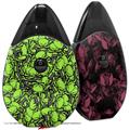 Skin Decal Wrap 2 Pack compatible with Suorin Drop Scattered Skulls Neon Green VAPE NOT INCLUDED
