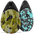Skin Decal Wrap 2 Pack compatible with Suorin Drop HEX Mesh Camo 01 Yellow VAPE NOT INCLUDED