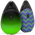 Skin Decal Wrap 2 Pack compatible with Suorin Drop Smooth Fades Green Black VAPE NOT INCLUDED