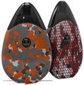 Skin Decal Wrap 2 Pack compatible with Suorin Drop WraptorCamo Old School Camouflage Camo Orange Burnt VAPE NOT INCLUDED