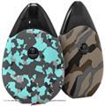Skin Decal Wrap 2 Pack compatible with Suorin Drop WraptorCamo Old School Camouflage Camo Neon Teal VAPE NOT INCLUDED