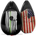 Skin Decal Wrap 2 Pack compatible with Suorin Drop Brushed USA American Flag Green Line VAPE NOT INCLUDED