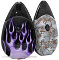 Skin Decal Wrap 2 Pack compatible with Suorin Drop Metal Flames Purple VAPE NOT INCLUDED