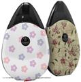 Skin Decal Wrap 2 Pack compatible with Suorin Drop Pastel Flowers VAPE NOT INCLUDED