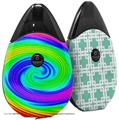 Skin Decal Wrap 2 Pack compatible with Suorin Drop Rainbow Swirl VAPE NOT INCLUDED