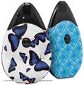 Skin Decal Wrap 2 Pack compatible with Suorin Drop Butterflies Blue VAPE NOT INCLUDED