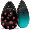 Skin Decal Wrap 2 Pack compatible with Suorin Drop Strawberries on Black VAPE NOT INCLUDED