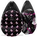 Skin Decal Wrap 2 Pack compatible with Suorin Drop Pastel Butterflies Pink on Black VAPE NOT INCLUDED