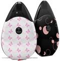 Skin Decal Wrap 2 Pack compatible with Suorin Drop Pastel Butterflies Pink on White VAPE NOT INCLUDED
