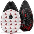 Skin Decal Wrap 2 Pack compatible with Suorin Drop Pastel Butterflies Red on White VAPE NOT INCLUDED