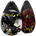 Skin Decal Wrap 2 Pack compatible with Suorin Drop Abstract 02 Yellow VAPE NOT INCLUDED