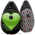 Skin Decal Wrap 2 Pack compatible with Suorin Drop Glass Heart Grunge Green VAPE NOT INCLUDED