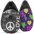 Skin Decal Wrap 2 Pack compatible with Suorin Drop Love and Peace Gray VAPE NOT INCLUDED