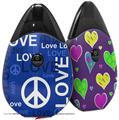 Skin Decal Wrap 2 Pack compatible with Suorin Drop Love and Peace Blue VAPE NOT INCLUDED