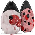 Skin Decal Wrap 2 Pack compatible with Suorin Drop Mushrooms Red VAPE NOT INCLUDED