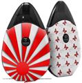 Skin Decal Wrap 2 Pack compatible with Suorin Drop Rising Sun Japanese Flag Red VAPE NOT INCLUDED