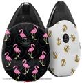 Skin Decal Wrap 2 Pack compatible with Suorin Drop Flamingos on Black VAPE NOT INCLUDED