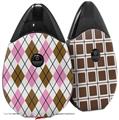 Skin Decal Wrap 2 Pack compatible with Suorin Drop Argyle Pink and Brown VAPE NOT INCLUDED