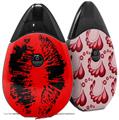 Skin Decal Wrap 2 Pack compatible with Suorin Drop Big Kiss Black on Red VAPE NOT INCLUDED