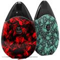 Skin Decal Wrap 2 Pack compatible with Suorin Drop Skulls Confetti Red VAPE NOT INCLUDED