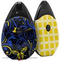 Skin Decal Wrap 2 Pack compatible with Suorin Drop Twisted Garden Blue and Yellow VAPE NOT INCLUDED