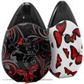 Skin Decal Wrap 2 Pack compatible with Suorin Drop Twisted Garden Gray and Red VAPE NOT INCLUDED