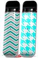 Skin Decal Wrap 2 Pack for Smok Novo v1 Zig Zag Teal and Gray VAPE NOT INCLUDED