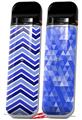 Skin Decal Wrap 2 Pack for Smok Novo v1 Zig Zag Blues VAPE NOT INCLUDED