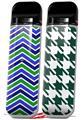 Skin Decal Wrap 2 Pack for Smok Novo v1 Zig Zag Blue Green VAPE NOT INCLUDED