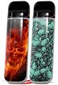 Skin Decal Wrap 2 Pack for Smok Novo v1 Flaming Fire Skull Orange VAPE NOT INCLUDED