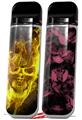 Skin Decal Wrap 2 Pack for Smok Novo v1 Flaming Fire Skull Yellow VAPE NOT INCLUDED